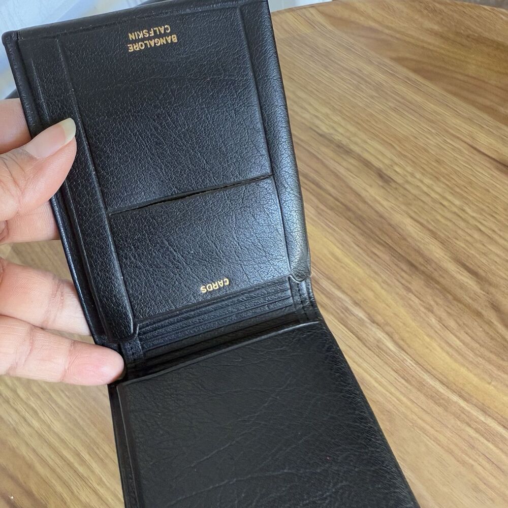 Calfskin Bifold Black Leather Wallet Calfskin Bangalore - Picture 5 of 9